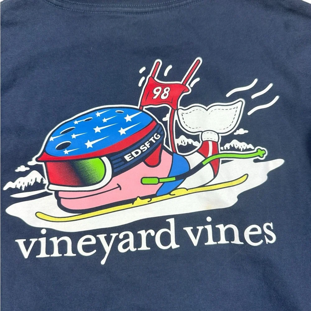 VINEYARD VINES: 1998 Ski Long Sleeve Graphic Tee -Size Large Kids